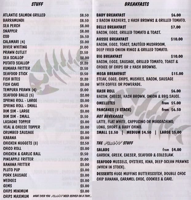 Fish'N Menu, Menu for Fish'N, Redcliffe, Brisbane Urbanspoon/Zomato