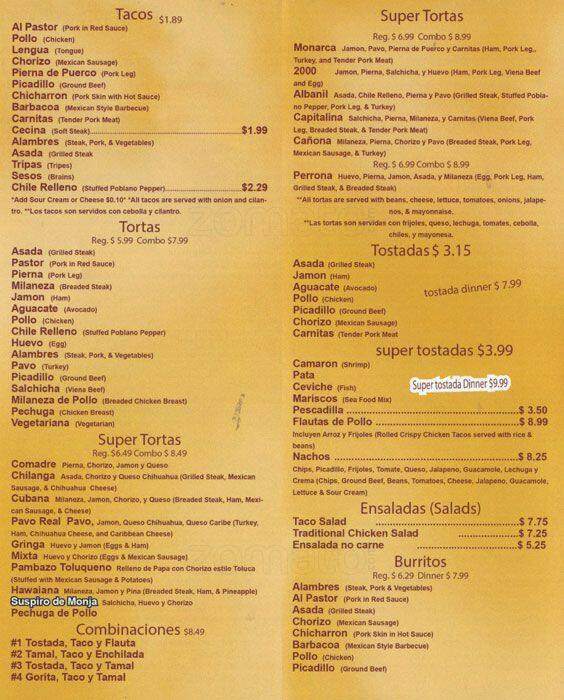 Los Compadres Taqueria Menu Menu For Los Compadres Taqueria Elk Grove Village Chicago