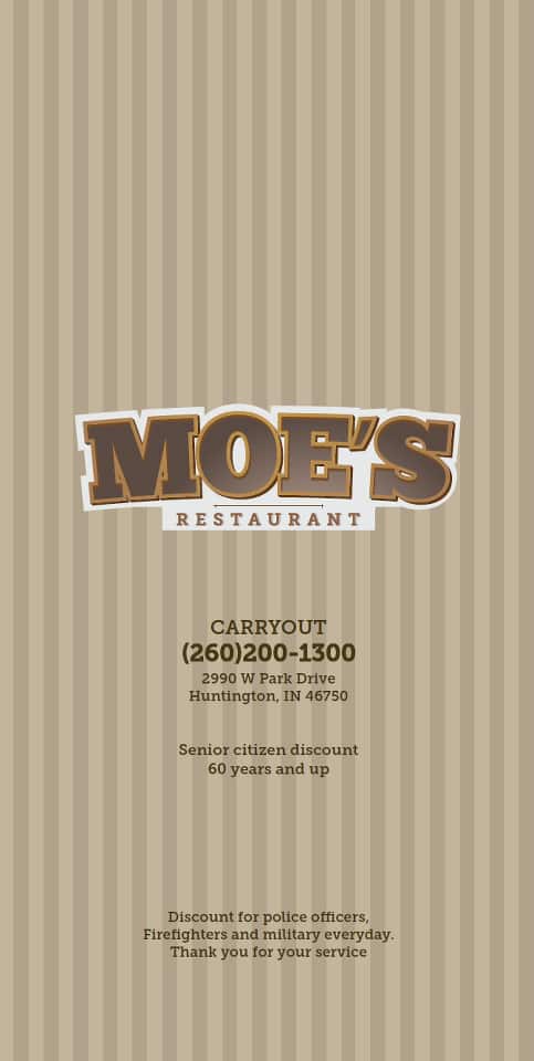 Moe's Restaurant, Huntington, Fort Wayne का मेनू - Urbanspoon/Zomato