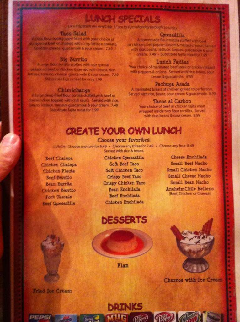 Menu at Don Jose restaurant, Duncan