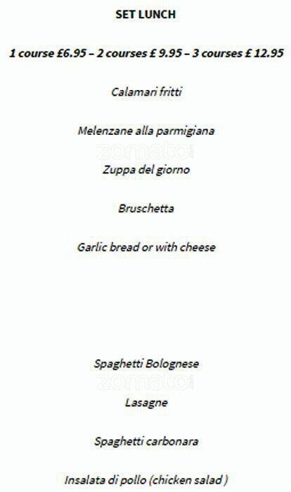 Secolo XXI menu