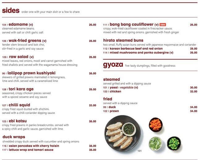 wagamama Menu, Menu for wagamama, Trade Centre Area, Dubai Zomato