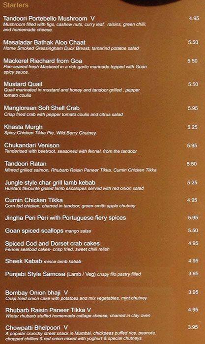 Salaam Namaste Menu, Menu for Salaam Namaste, Bloomsbury, London ...