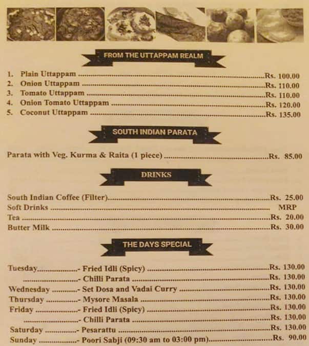Menu at Lakshmi Coffee House, Noida, R1