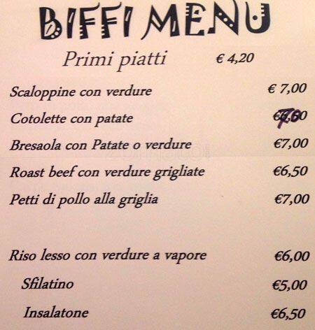 Menu di Biffi 