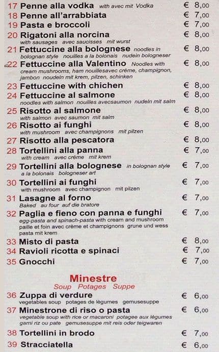 Menu di Trattoria Giovanni 