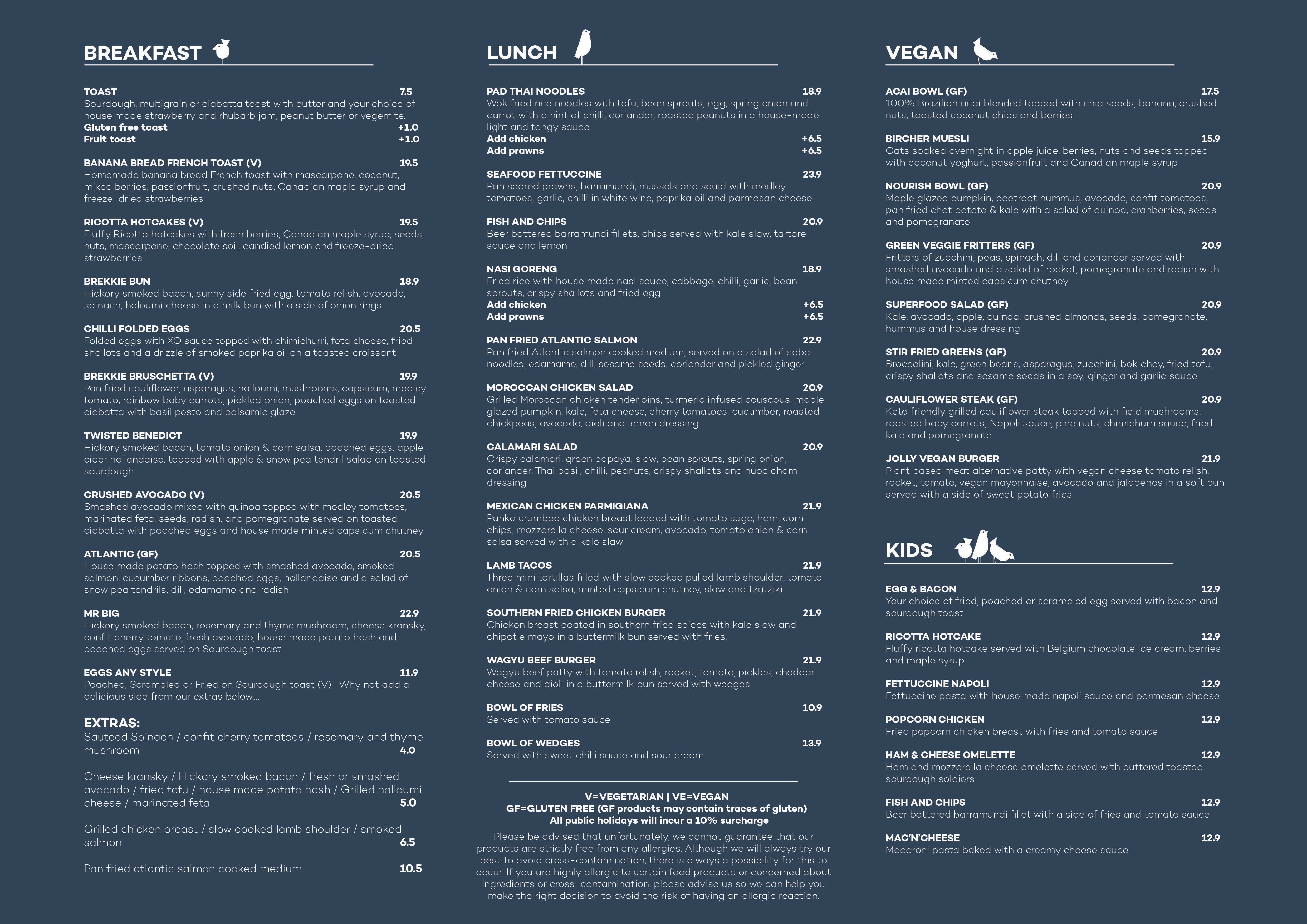 The Jolly Miller Cafe Menu Menu For The Jolly Miller Cafe Caroline Springs Melbourne