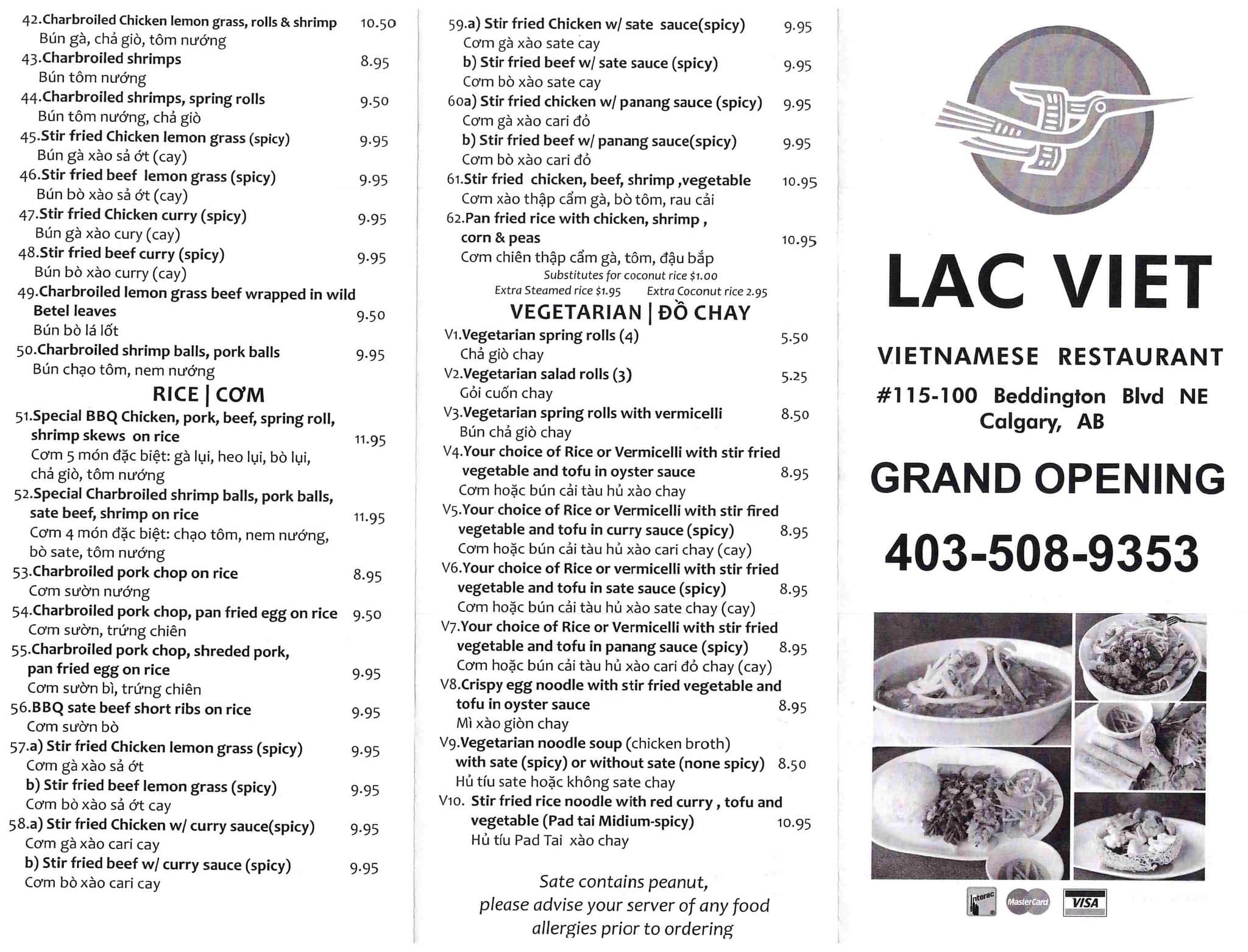 Lac Viet Vietnamese Restaurant Menu Urbanspoon Zomato Lac Viet Vietnamese Restaurant Beddington Heights Menu