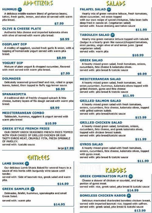 Harbor Greek Cafe Menu, Menu for Harbor Greek Cafe, Point Loma, San ...