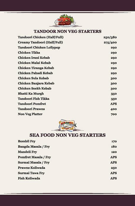 Ratna Palace menu