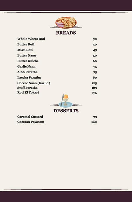 Ratna Palace menu