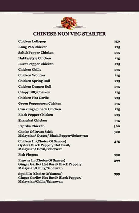 Ratna Palace menu