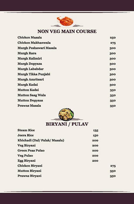 Ratna Palace menu