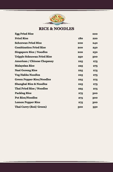 Ratna Palace menu