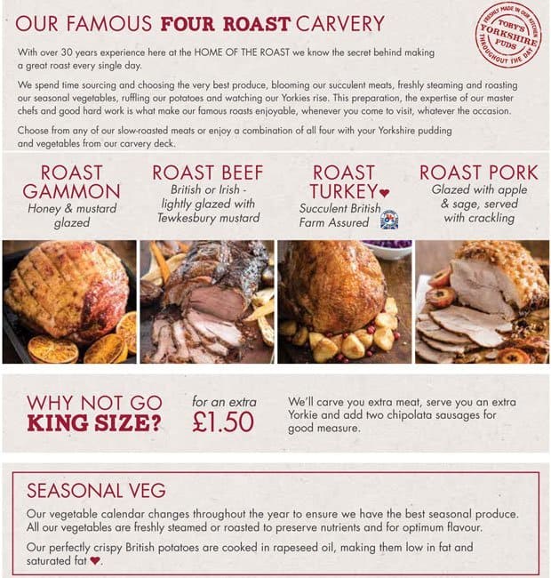 Saturday Toby Menu Menu at Toby Carvery pub & bar, London, Whitewebbs Ln
