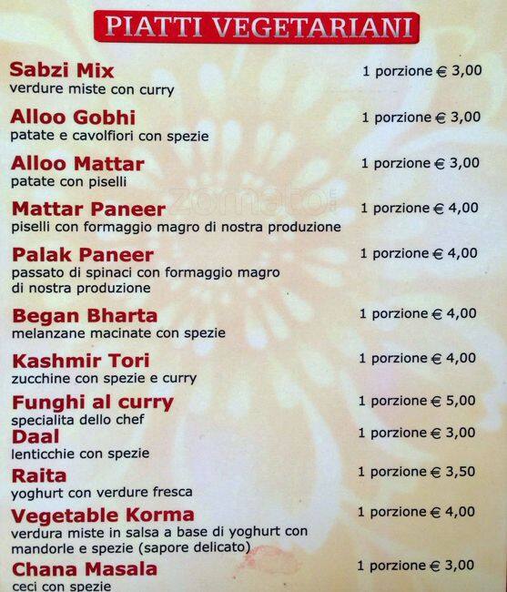 Menu di Kashmir 