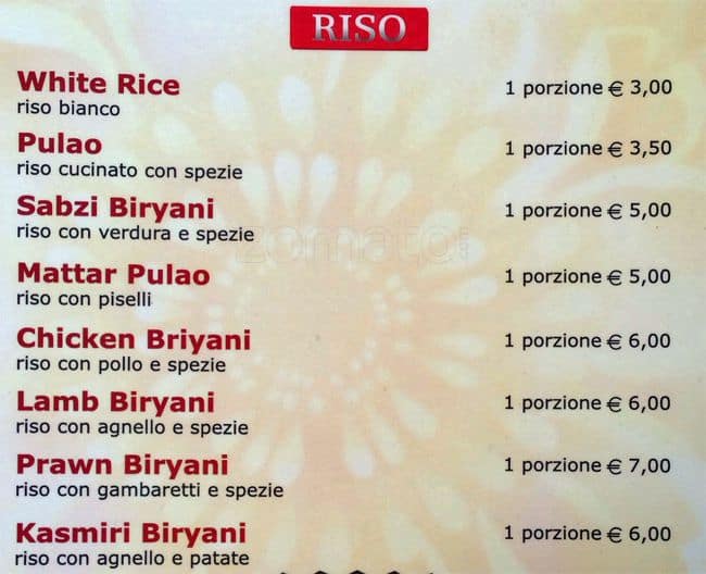 Menu di Kashmir 