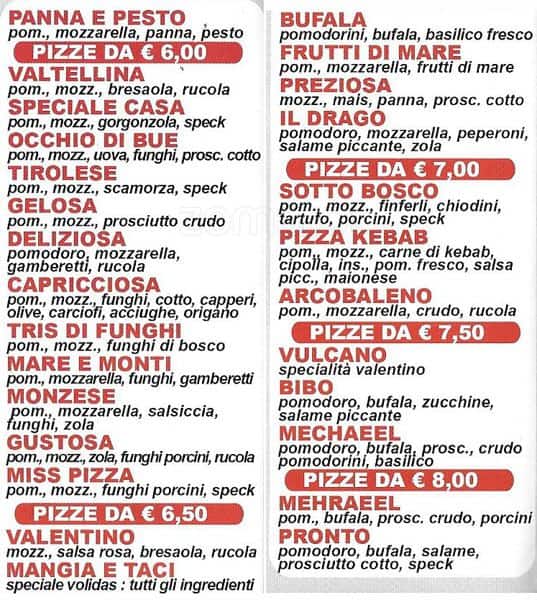 Menu di Pronto Kebab 2 Pizza 