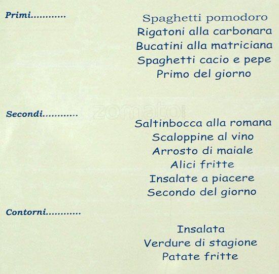 Menu di Dal Garbante 