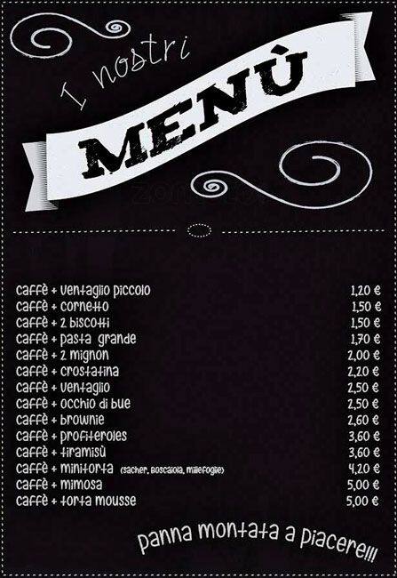 Menu di Pasticceria e Gelateria Rosi Bernardini 