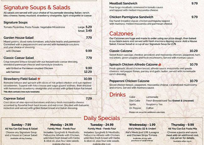 Zios Italian Kitchen Menu : Zio’s Italian Kitchen, 7111 S Mingo Rd in ...