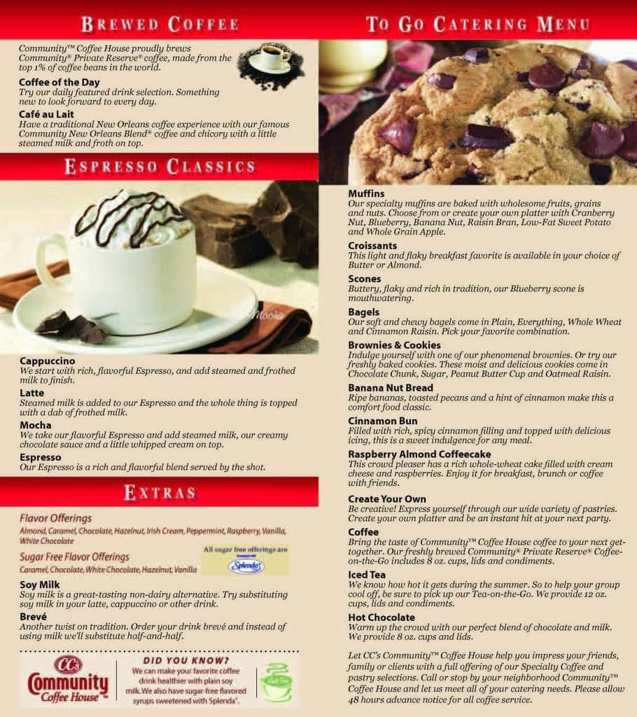 Cc S Coffee House Menu Menu For Cc S Coffee House Essen Bluebonnet Baton Rouge