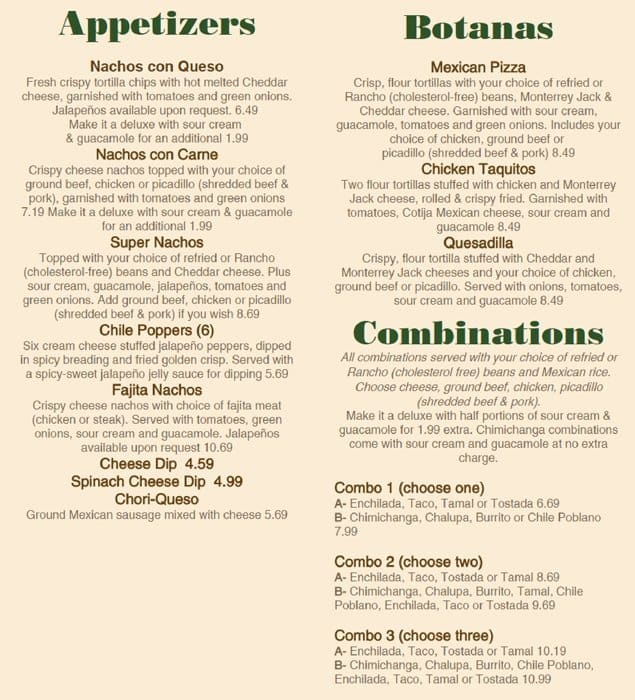 Guanajuato Mexican Restaurant Menu Urbanspoon/Zomato