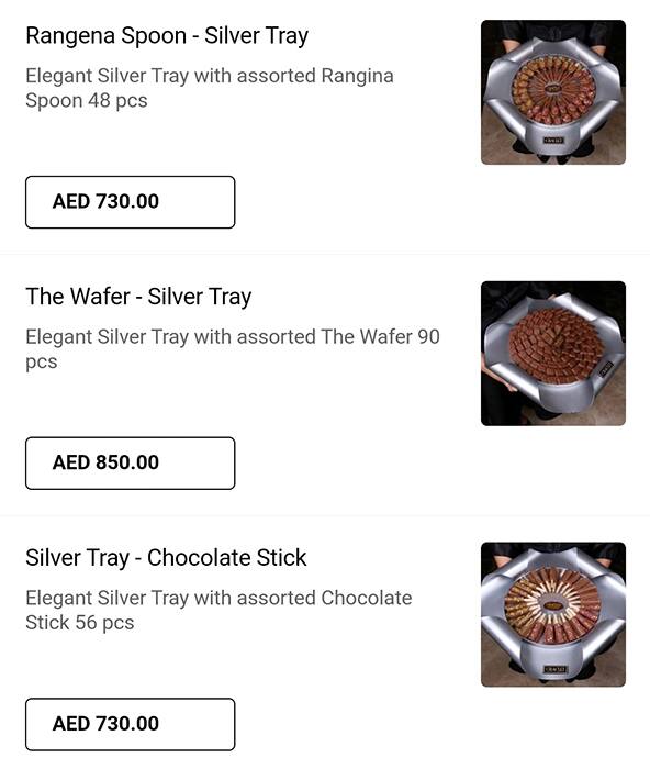 Menu at Chaclet Emirati Chocolatier cafe, Al Ain