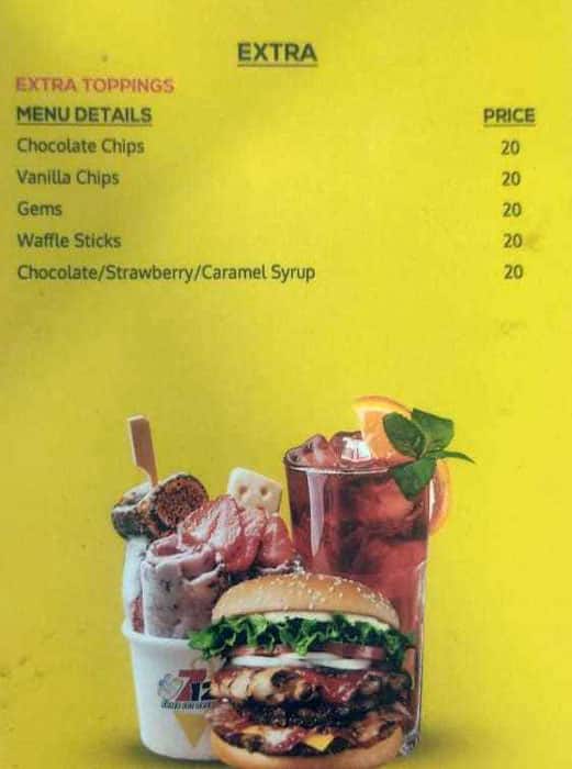 Menu of 7/12 Fried Ice Cream Parlour, Shibpur, Howrah