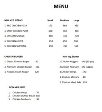 Bake Man menu