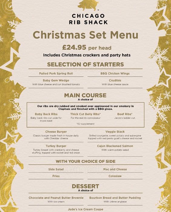 Chicago Rib Shack Menu, Menu for Chicago Rib Shack, Stratford, London