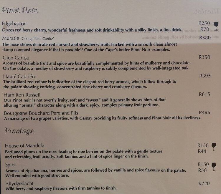 Menu at BELLAGIO restaurant, Sandton, UNIT 1
