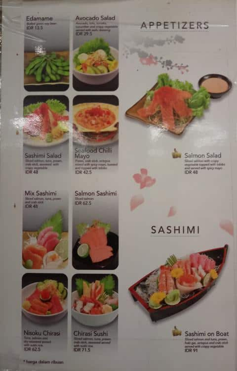 Sushimaru Menu, Menu For Sushimaru, Kelapa Gading, Jakarta 