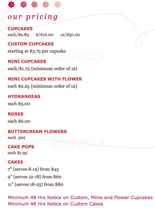 The Cupcake Shoppe Menu, Menu for The Cupcake Shoppe, Yonge & Eglinton