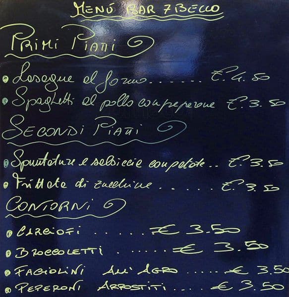 Carta de Bar 7 Bello