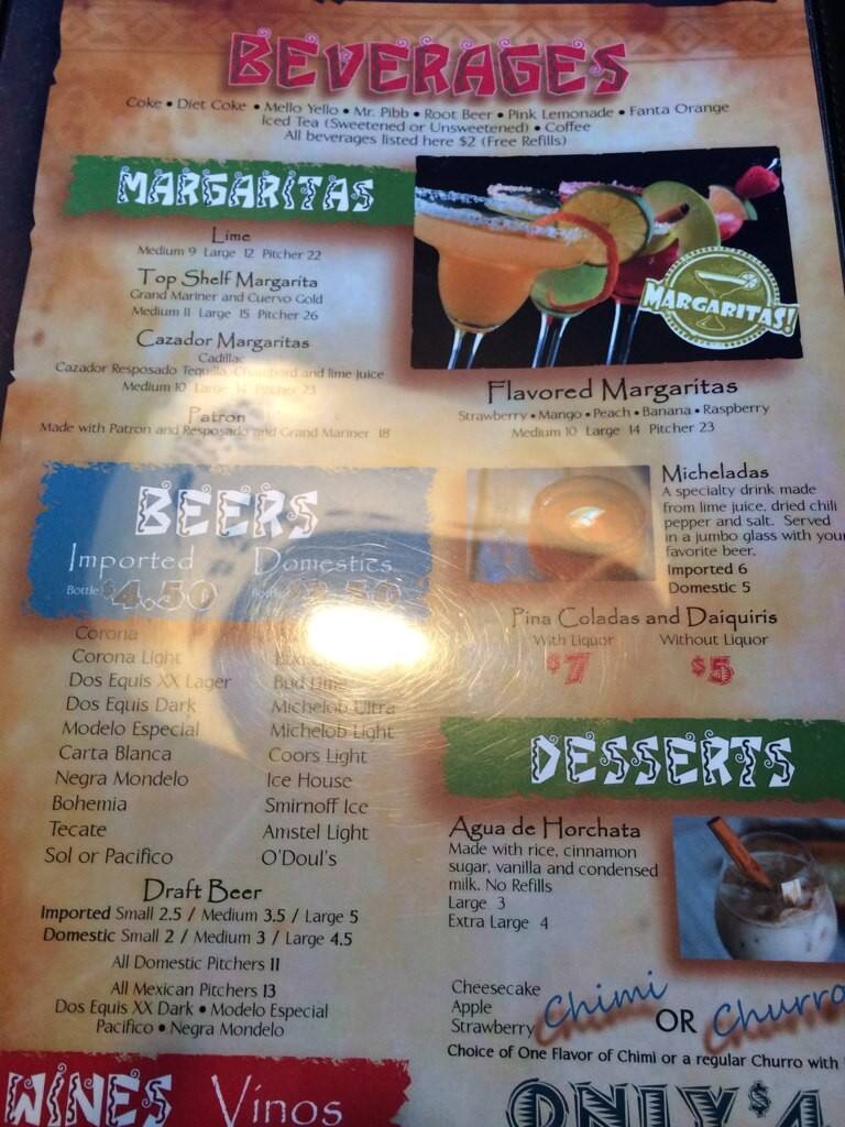 Menu at Tequilas Bar & Grill, Hendersonville