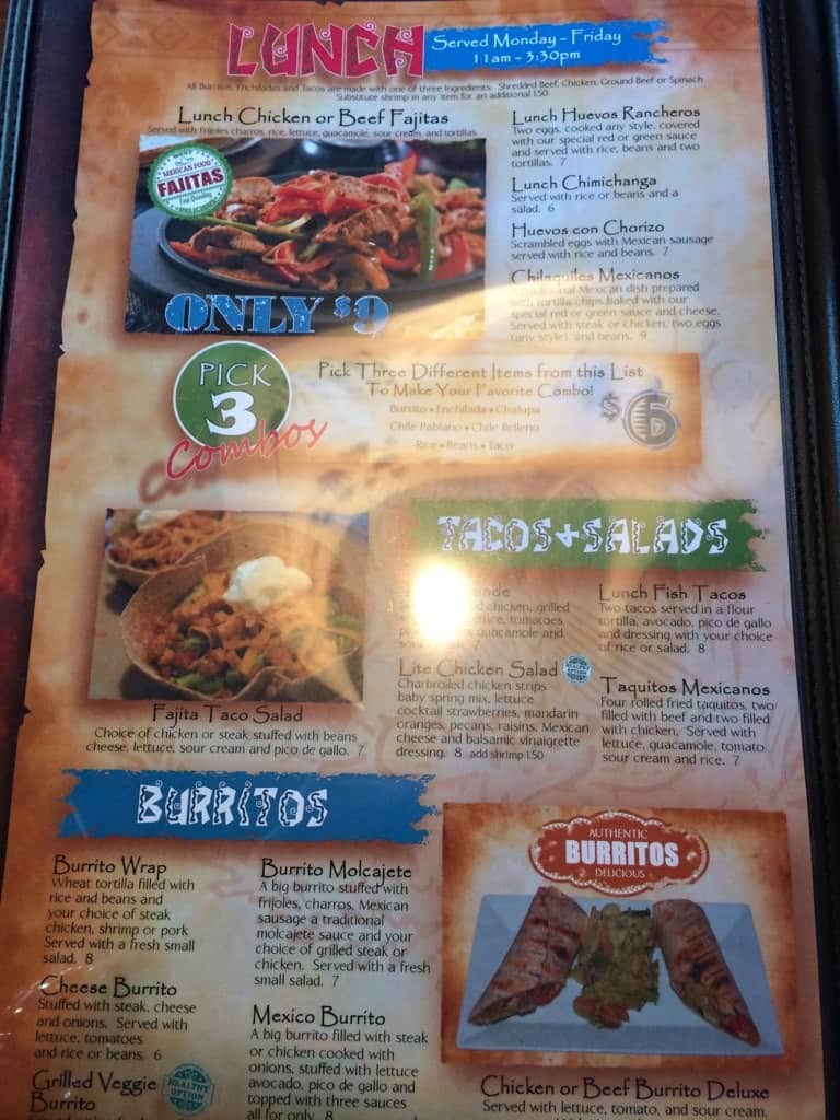 Menu at Tequilas Bar & Grill, Hendersonville