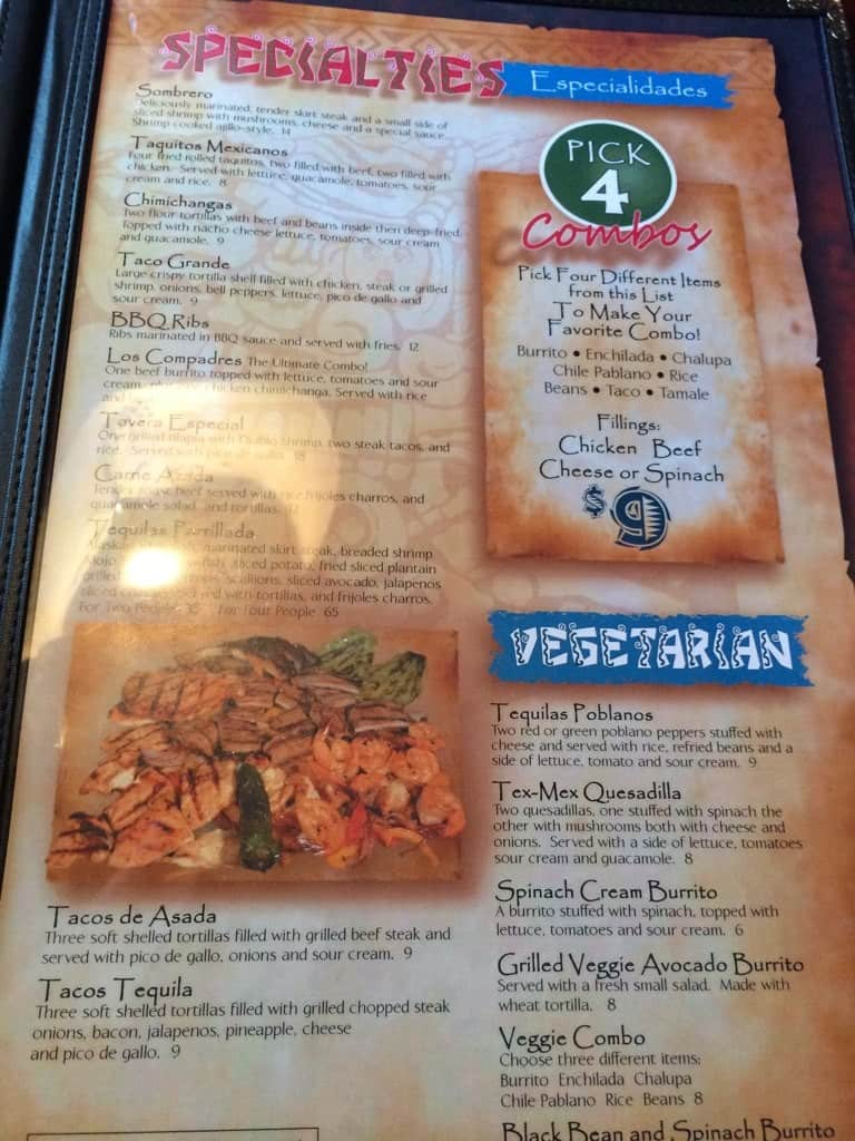 Menu at Tequilas Bar & Grill, Hendersonville