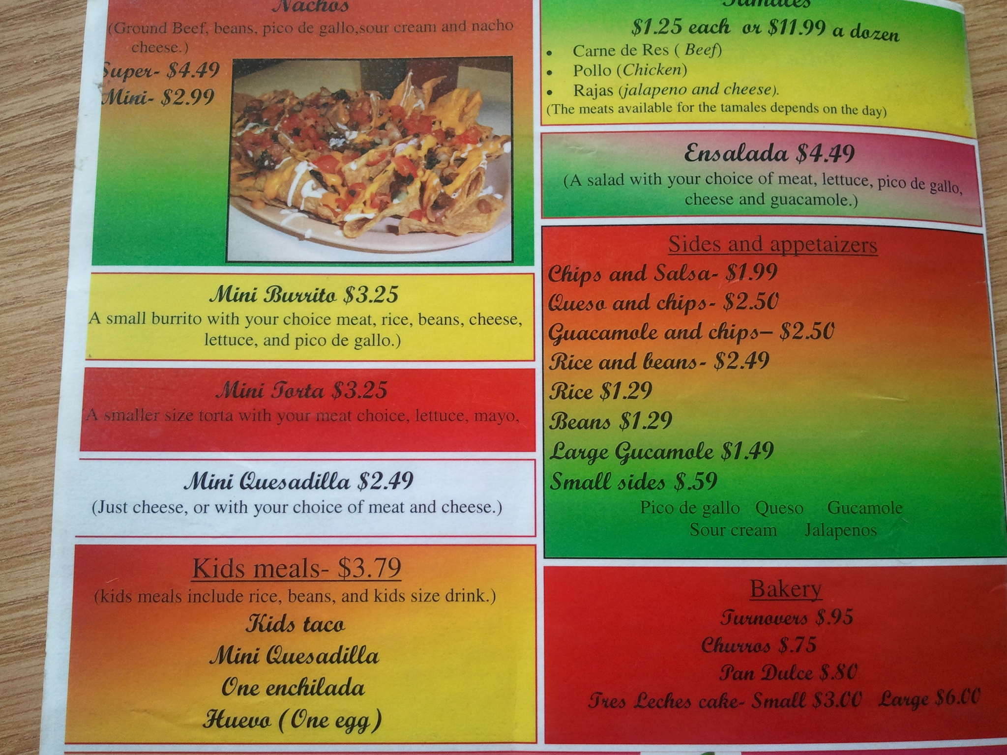 Menu at El Super Burrito & Lupita's restaurant, Cedar Rapids
