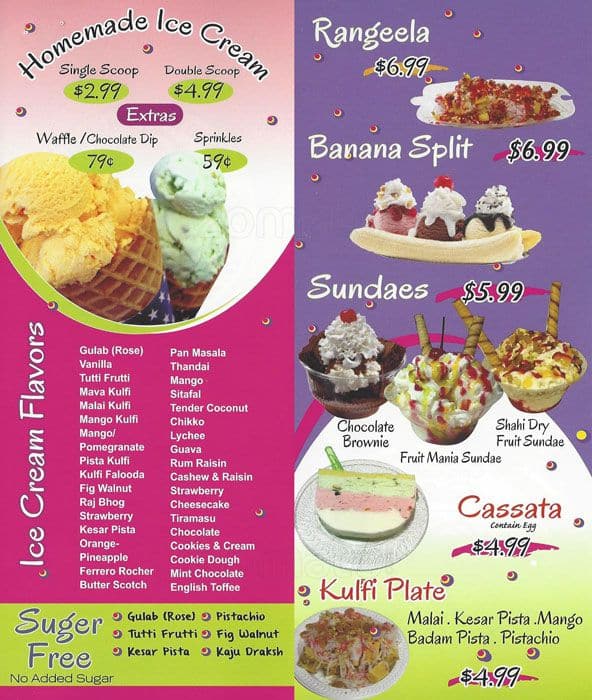 iceberg ice cream menu