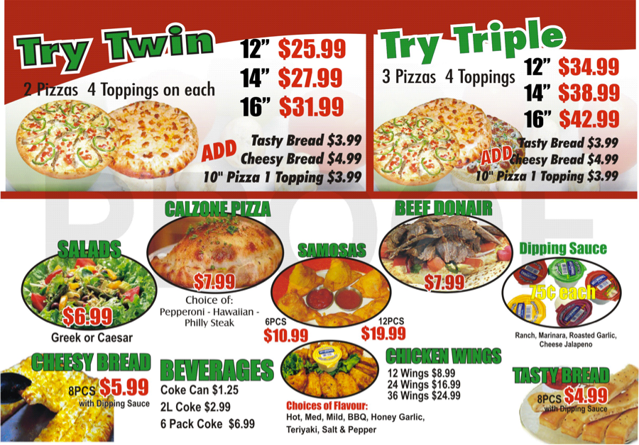 Canadian Pizza Unlimited and Donair Menu Urbanspoon/Zomato