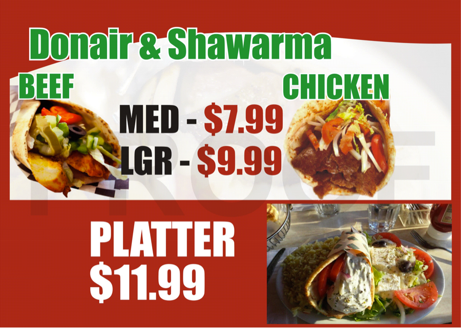 Menu at Canadian Pizza Unlimited & Donair pizzeria, Calgary