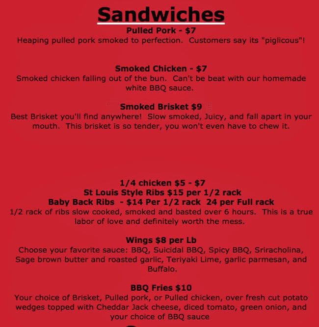 Uncle B's BBQ Shack Menu, Menu For Uncle B's BBQ Shack, Phoenixville ...