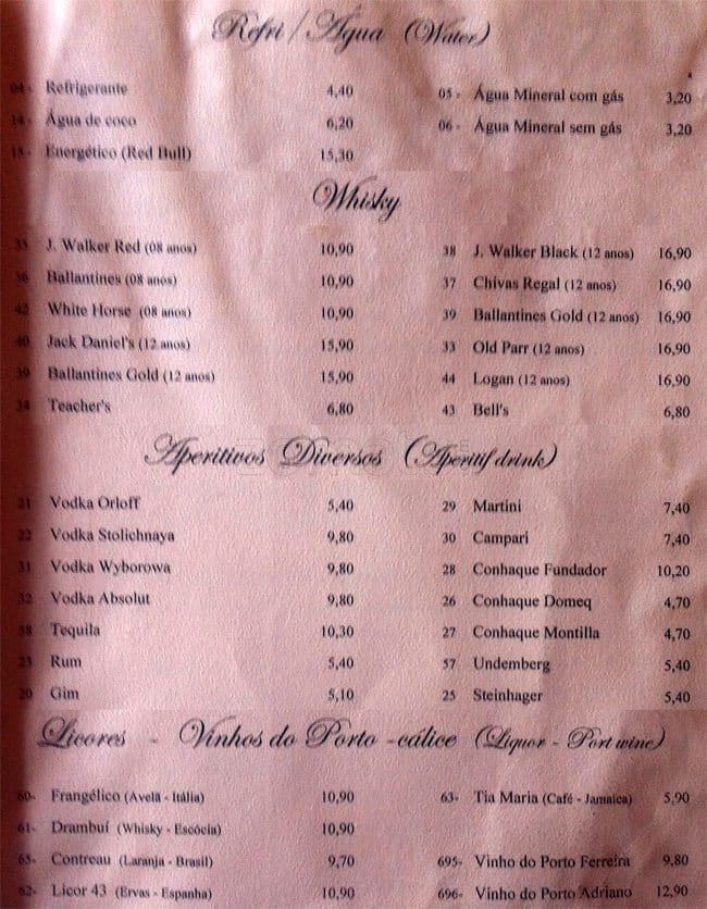 Picanhas do Sul cardápio