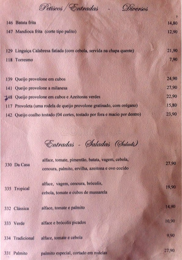 Picanhas do Sul cardápio