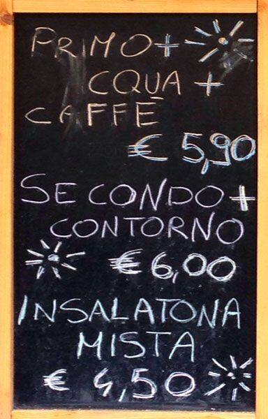 Menu de Il Caffettino Bar