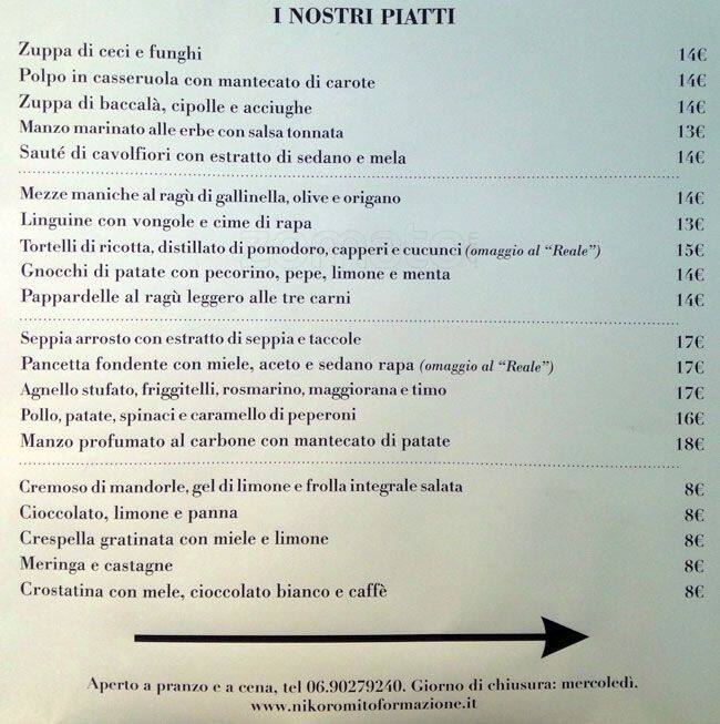 Menu di Spazio 