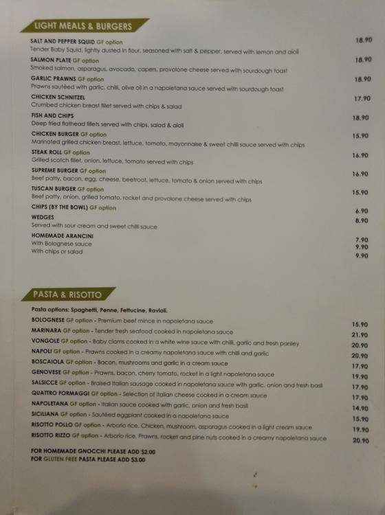 Bar Rizzo Cafè меню