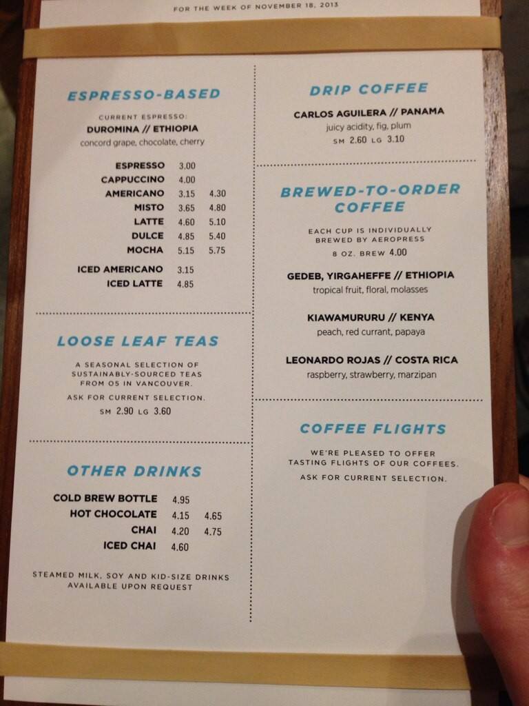 Phil & Sebastian Coffee Roasters Menu Urbanspoon/Zomato
