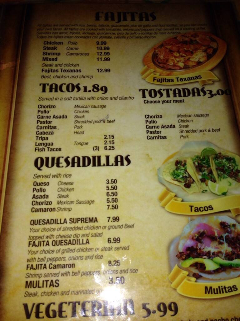 Menu at Don Jose restaurant, Lawrenceville